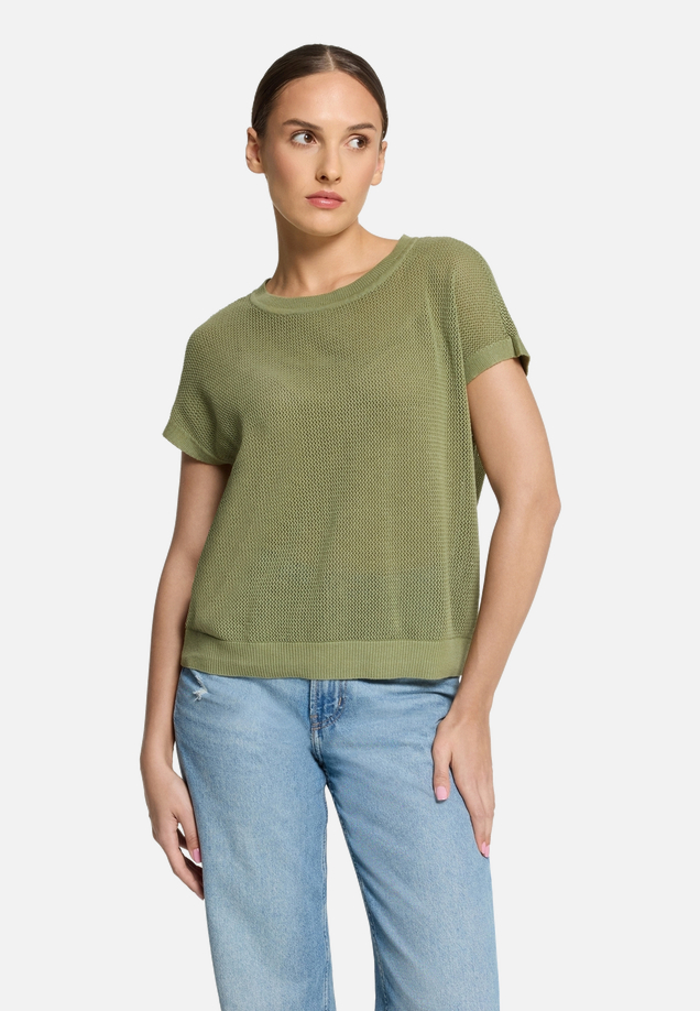 Lochstrick-Pullover ohne Arm / Modellfoto Vorderseite