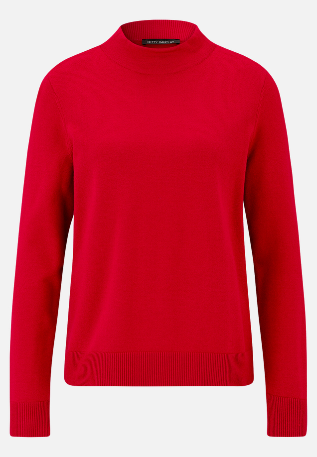Basic-Strickpullover mit Stehkragen / Vorderseite