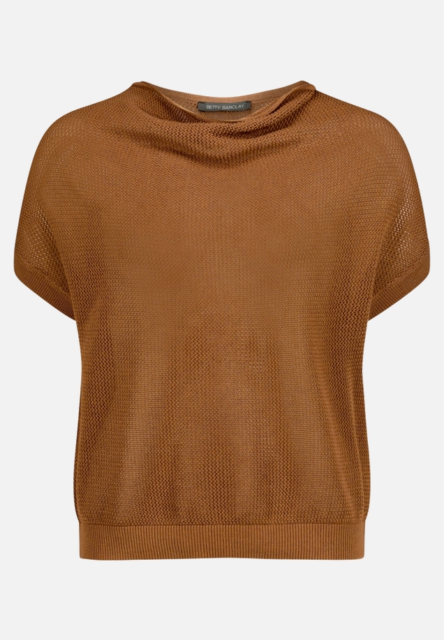 Lochstrick-Pullover mit Wasserfallausschnitt / Vorderseite
