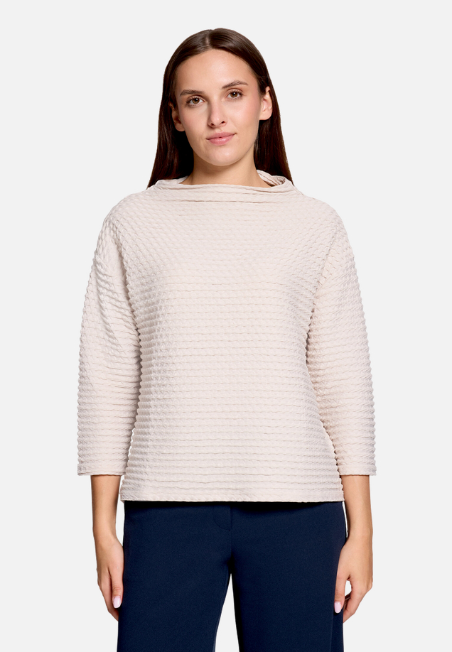 Sweatshirt  3/4 Arm mit Strukturmuster  / Modellfoto Vorderseite