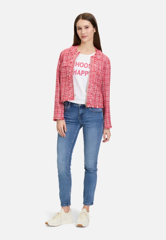 Blazer-Jacke mit Fransen / Modellfoto Vorderseite (Outfit)