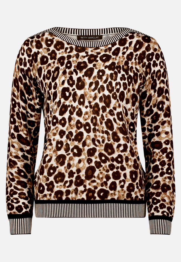 Strickpullover mit Animalprint / Vorderseite