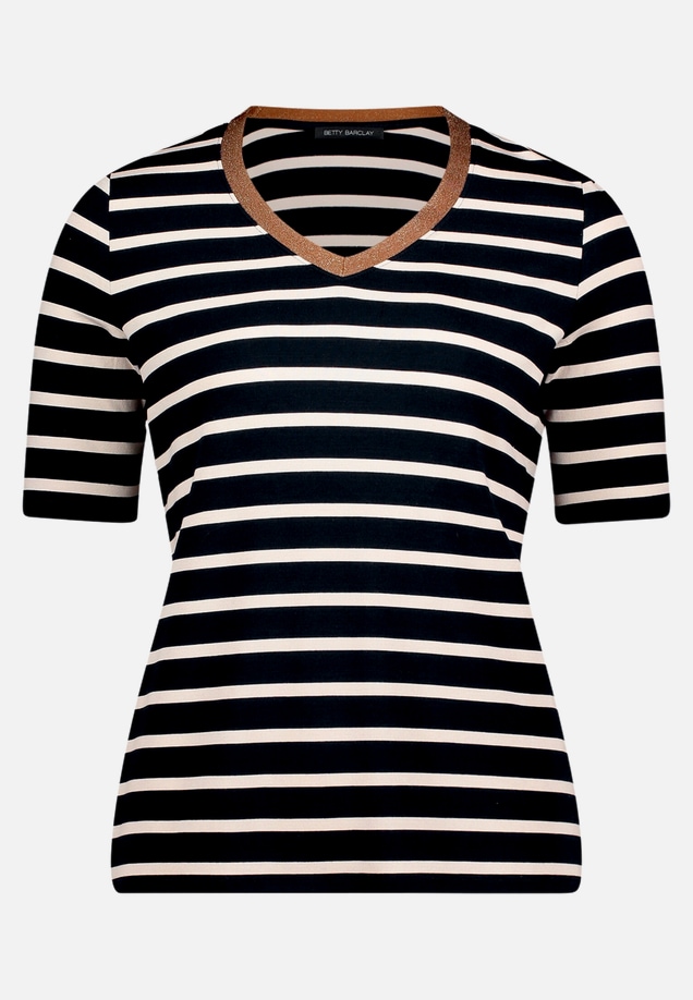 Gestreiftes T-Shirt  mit V-Ausschnitt  / Vorderseite