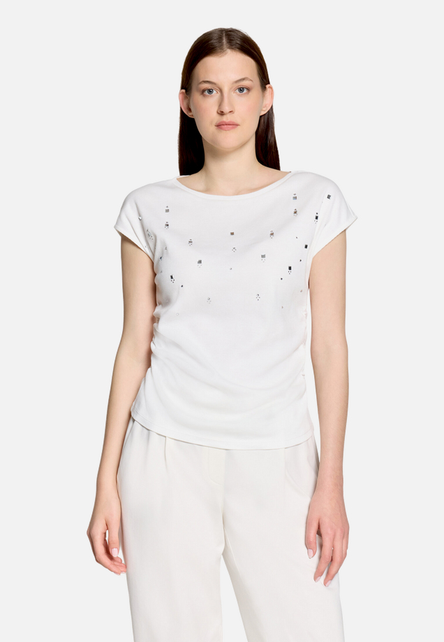 Casual-Shirt mit Rippenstruktur / Modellfoto Vorderseite
