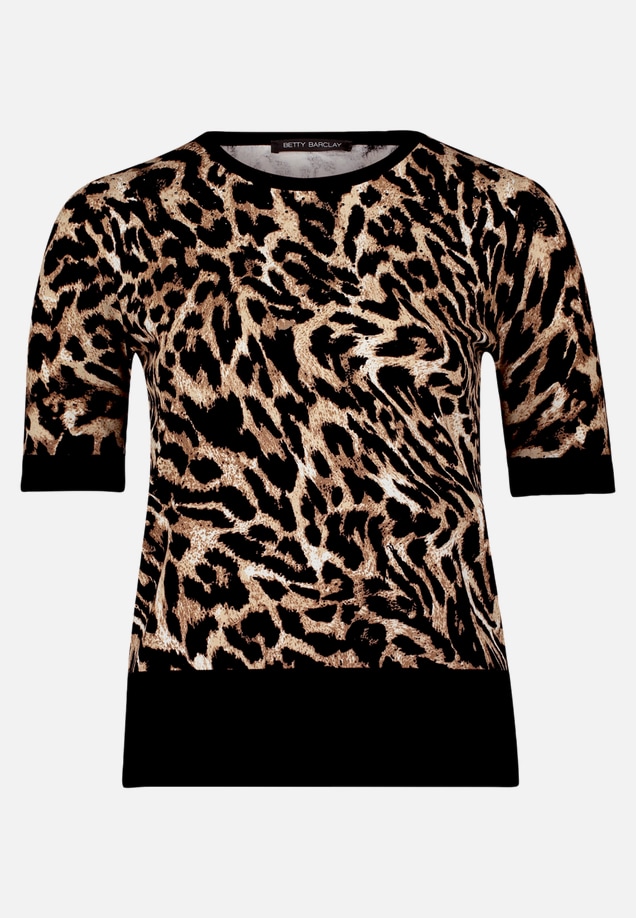 Feinstrickpullover mit Animalprint / Vorderseite