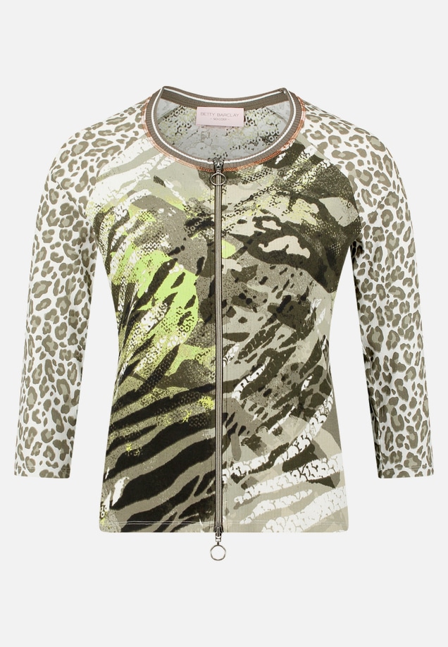 Shirtjacke mit Rippenstruktur / Vorderseite