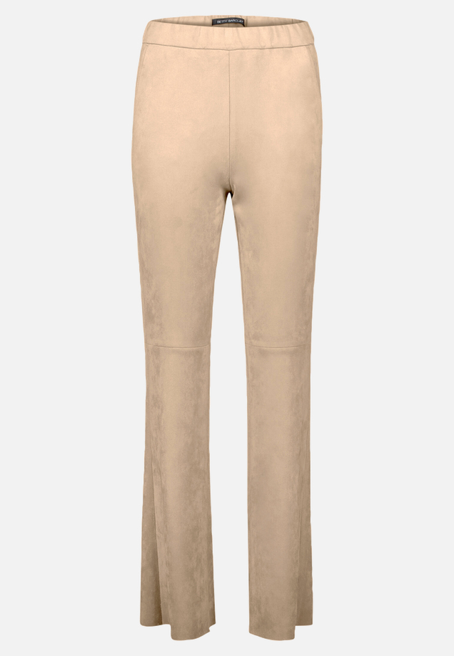 Kunstlederhose Flared aus Velour / Vorderseite