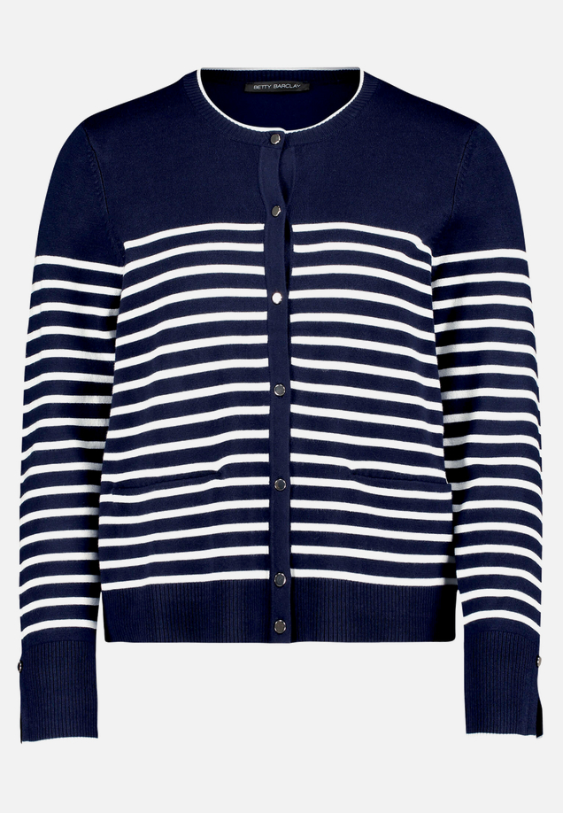 Basic-Strickjacke mit Streifen / Vorderseite