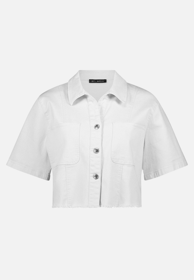 Jeansjacke kurzarm mit Knöpfen / Vorderseite