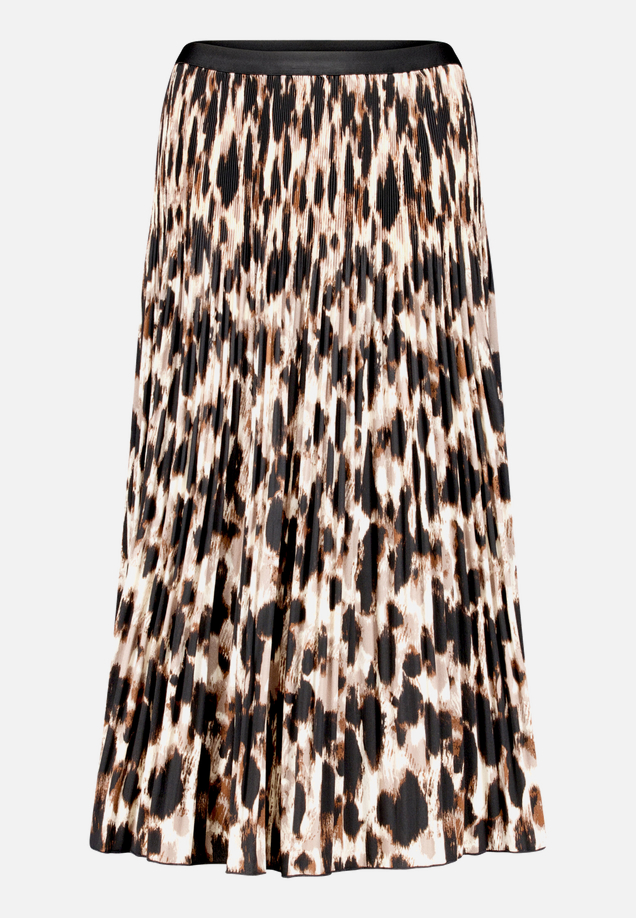Plisseerock Midi mit Leoprint / Vorderseite