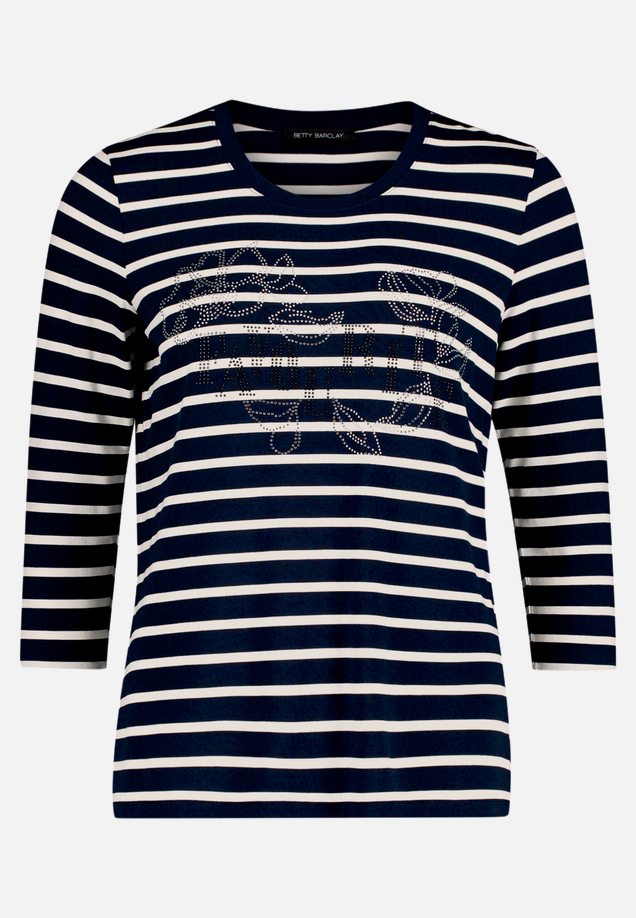 Ringelshirt mit Schmucksteinen / Vorderseite