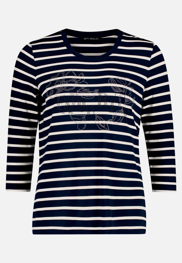Ringelshirt mit Schmucksteinen / Vorderseite