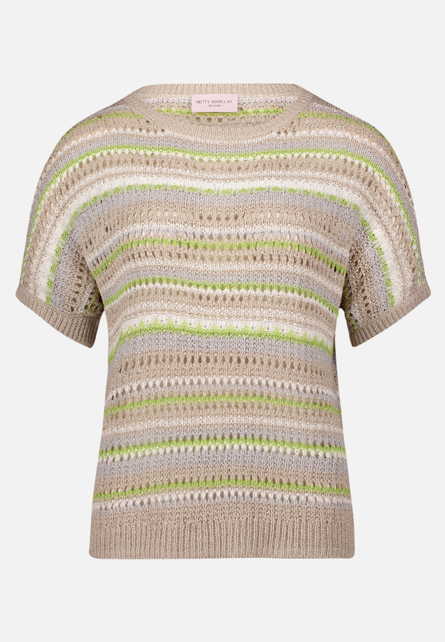 Lochstrick-Pullover mit U-Boot-Ausschnitt / Vorderseite