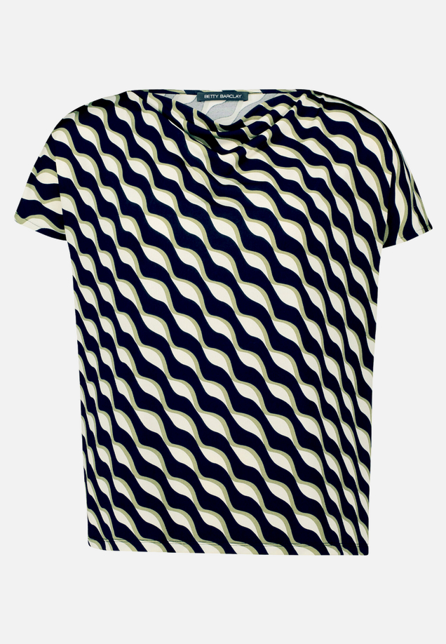 Printshirt mit Wasserfallausschnitt / Vorderseite