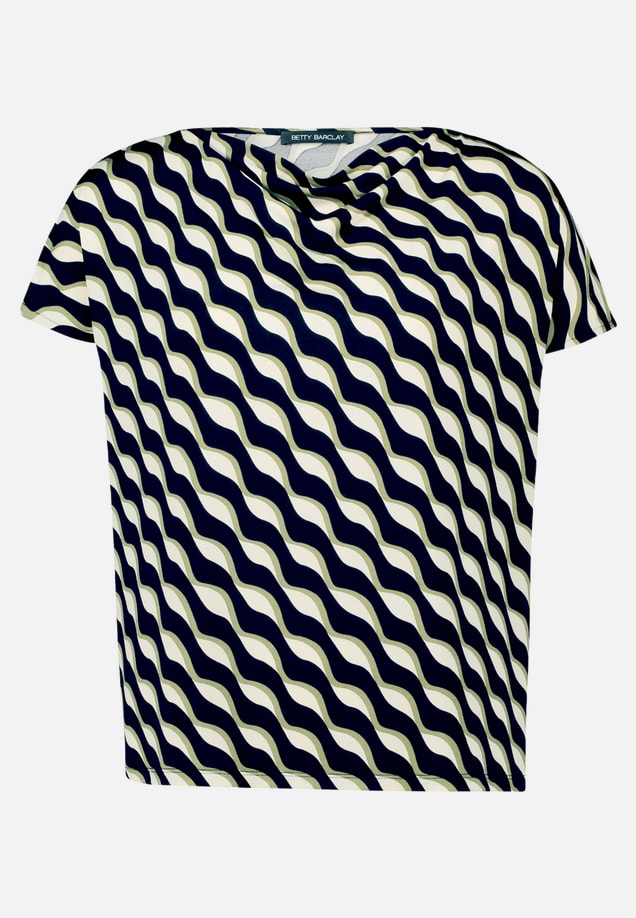 Printshirt mit Wasserfallausschnitt / Vorderseite
