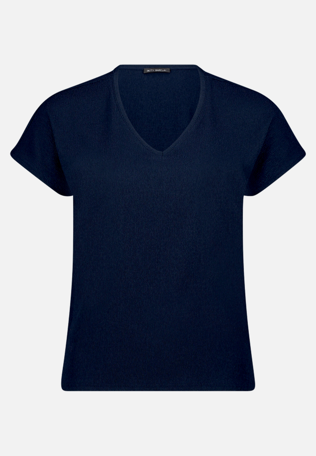 T-Shirt  aus Crêpe-Stoff mit V-Ausschnitt  / Vorderseite