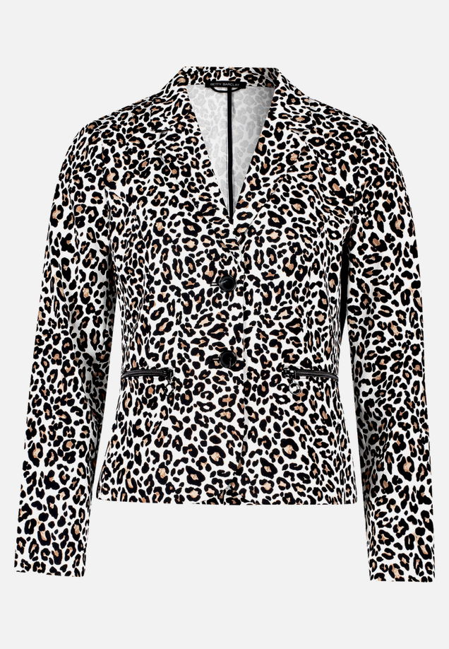 Kurzblazer mit Animalprint / Vorderseite