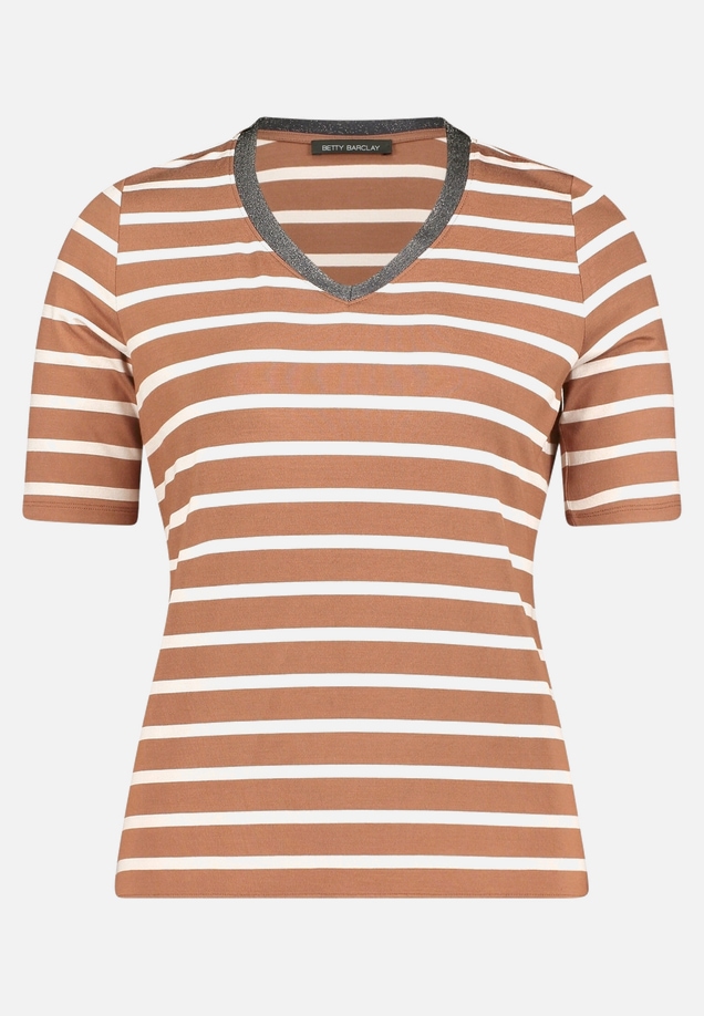 Gestreiftes T-Shirt  mit V-Ausschnitt  / Vorderseite