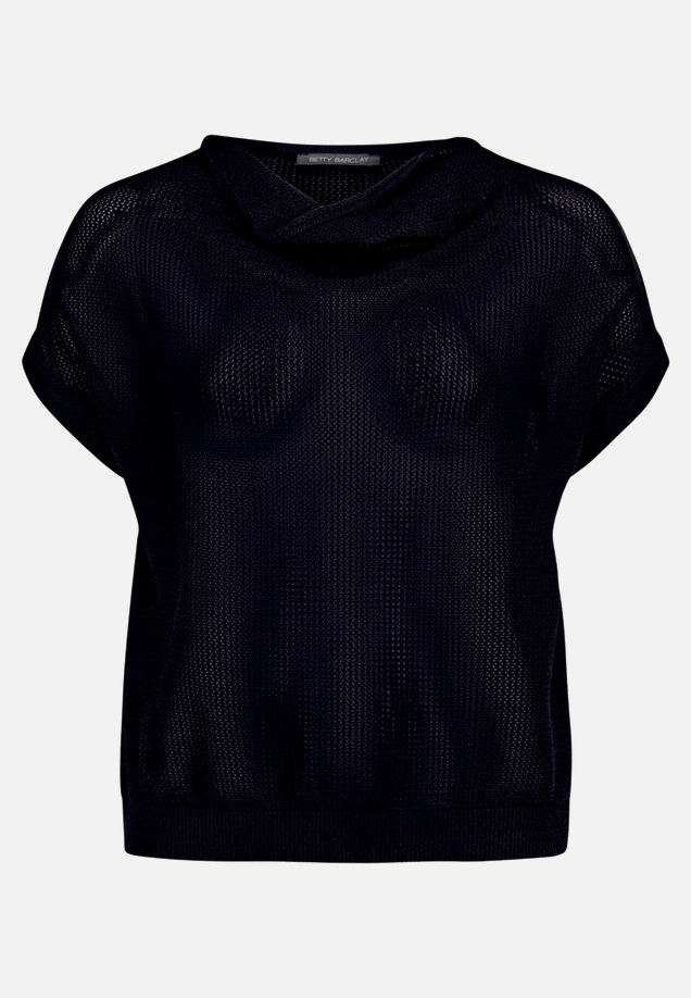 Lochstrick-Pullover mit Wasserfallausschnitt / Vorderseite